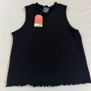 Arula Elegant Black Textured Top